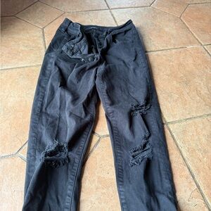 American Eagle Outfitters Black High-Rise Button Fly Jeans